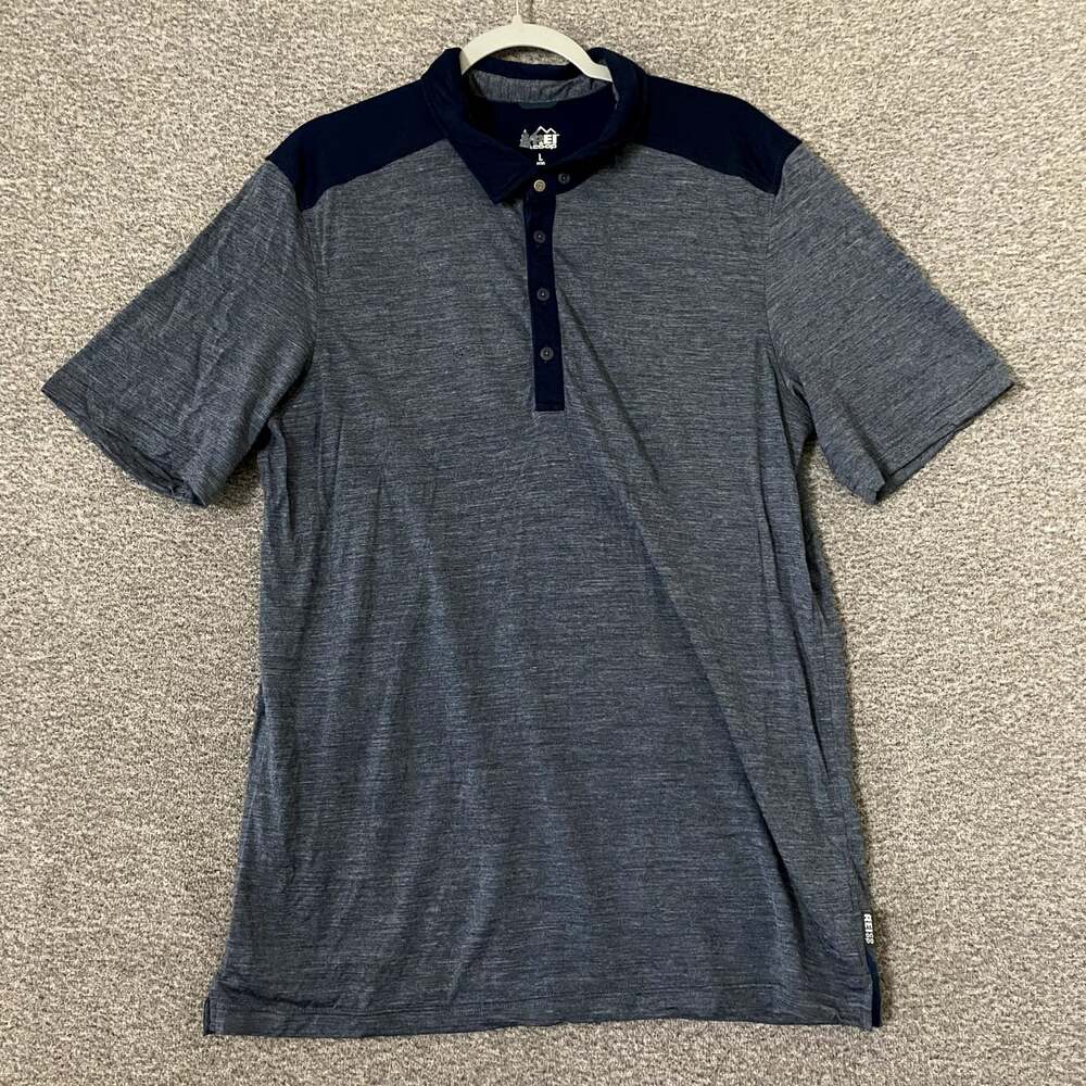 REI CO-OP Men's Size Large Short Sleeve Wool Blend Polo Shirt